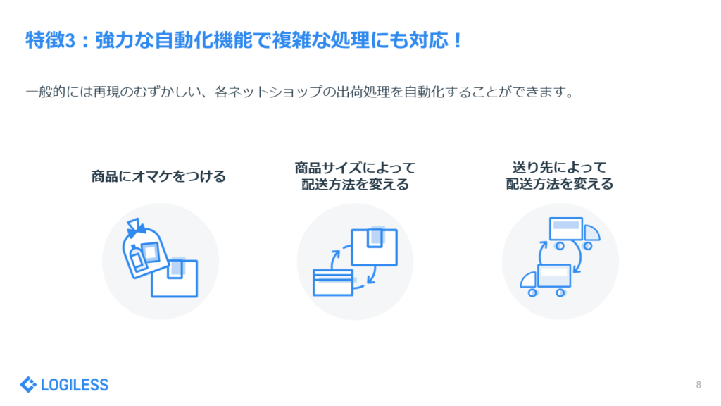 ざっくりわかる概要資料　特徴3：協力な自動化機能で複雑な処理にも対応