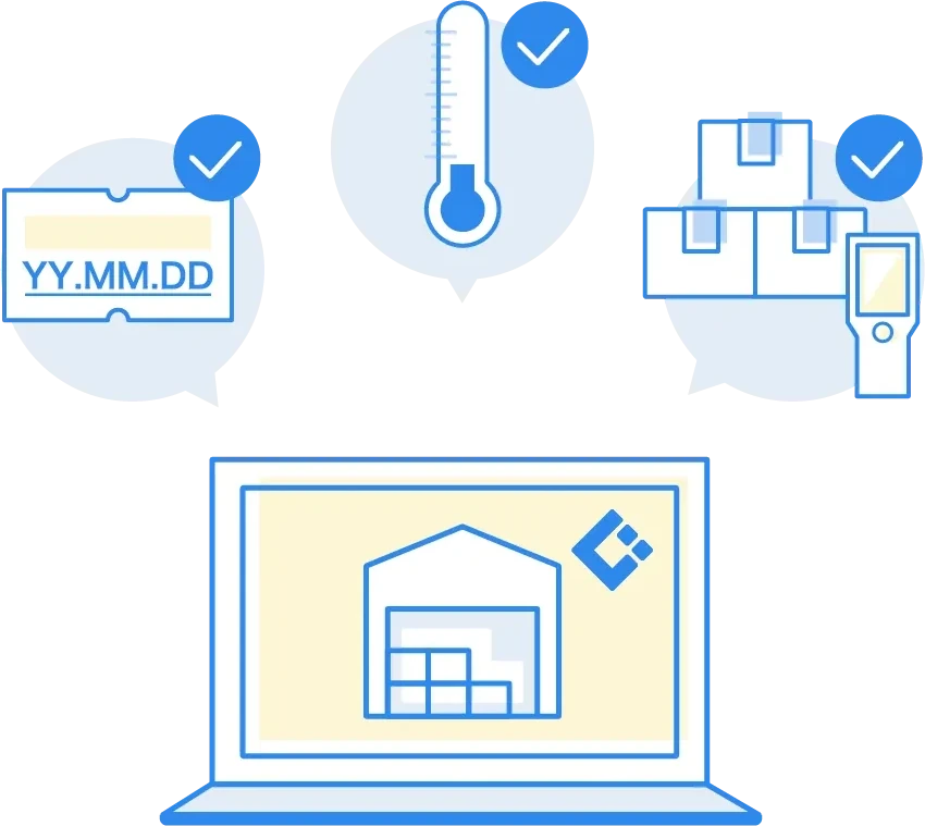 賞味期限や温度帯など高度な在庫管理も可能