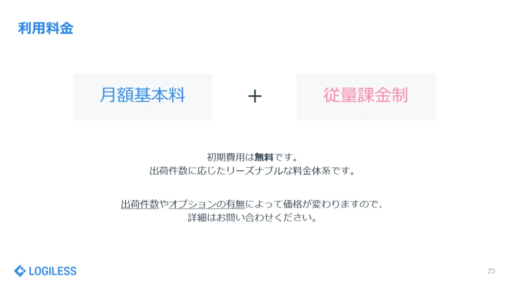 ざっくりわかる概要資料 利用料金